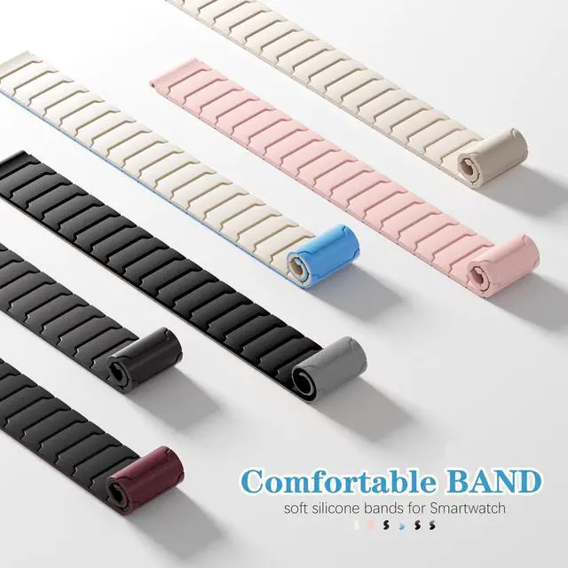 Alt view image 4 of 7 - Magnetic Sport Band for Garmin Venu 3S/Venu 4 41mm/Venu 2S/Vivoactive 4S/Vivomove 3S, 18mm Silicone Loop Strap Wristband for Forerunner 255S/265S Man Woman