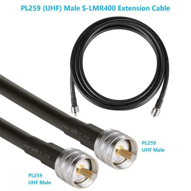 Alt view image 3 of 6 - 10ft CB Coax Cable, KMR400 Coaxial Cable, UHF PL259 Male to Male Low Loss CB Antenna Cables, 50 Ohm for HAM Radio, Antenna Analyzer, Dummy Load, SWR Meter