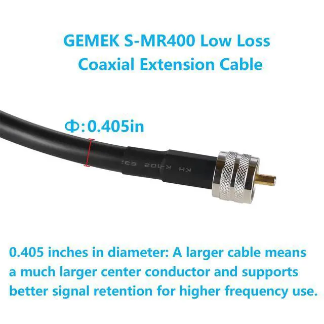 Alt view image 6 of 6 - 10ft CB Coax Cable, KMR400 Coaxial Cable, UHF PL259 Male to Male Low Loss CB Antenna Cables, 50 Ohm for HAM Radio, Antenna Analyzer, Dummy Load, SWR Meter