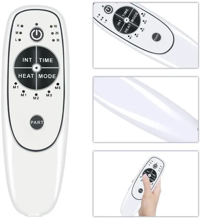 Alt view image 5 of 7 - 8 Pin Female Plug 6 Button Replacement DN-34C Remote Control with Huatean Home Rocker Recliner Chair 028 with Heat and Massage, for Lift Recliner Chair Vibration Massage & Heat
