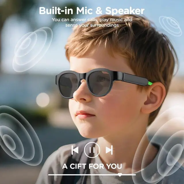 Alt view image 3 of 6 - Children's Smart Bluetooth Sunglasses