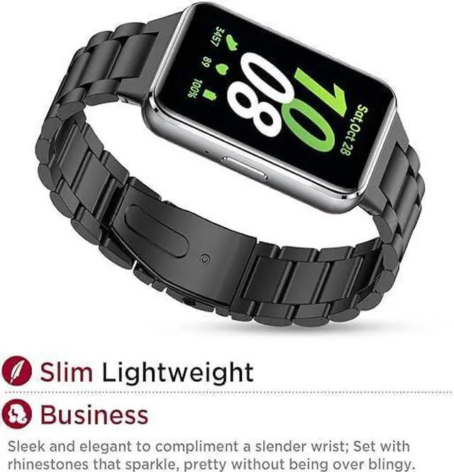 Alt view image 4 of 7 - Metal Strap for Samsung Galaxy Fit 3 Stainless Steel Bracelet Replacement Wristband