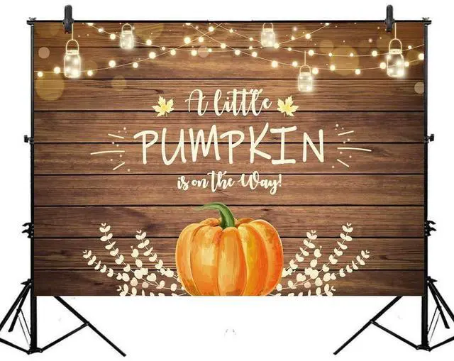 Alt view image 7 of 7 - Fall Little Pumpkin Baby Shower Backdrop Baby Shower Decorations | 10x8 ft A Little Pumpkin is on The Way Background