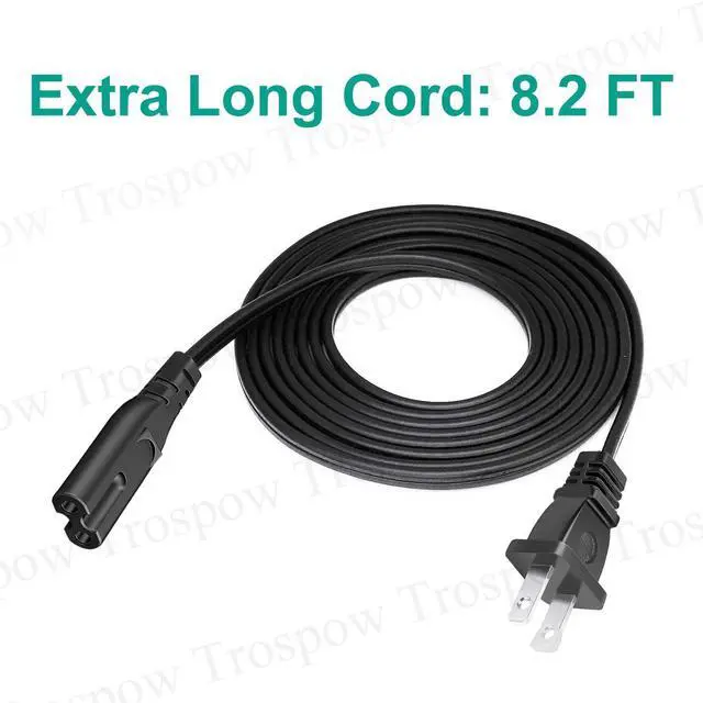Alt view image 4 of 5 - AC Cable Power Cord 8.2Ft Replacement for Sonos Speaker Soundbar Subwoofer | 2 Prong Replacement for Sonos Play 1, 3, 5, Playbar, Sub mini Gen 3 Speaker Soundbar Subwoofer