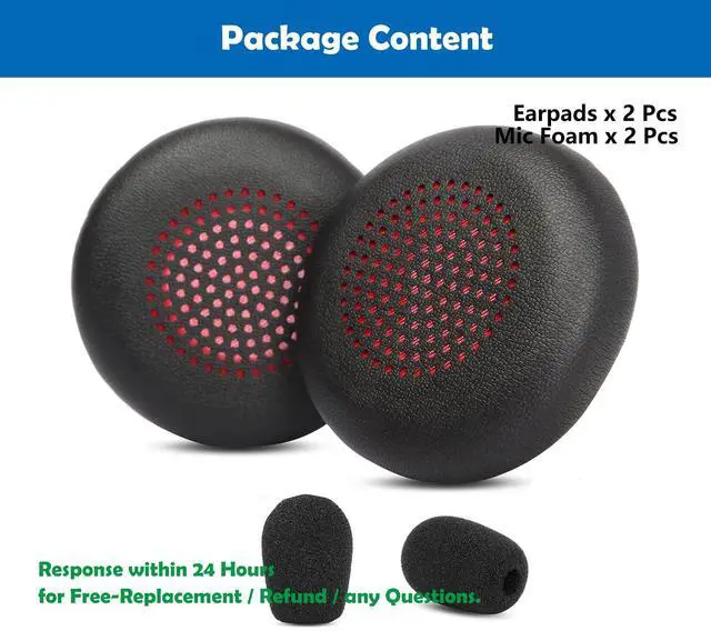 Alt view image 5 of 6 - Earpads Cushion Replacement Compatible with Poly Voyager 4310 UC/Voyager 4320 UC/Voyager Focus UC B825/Voyager Focus 2 UC USB-A/Plantronics Poly Blackwire 5220/5210/5200/7225 Headsets