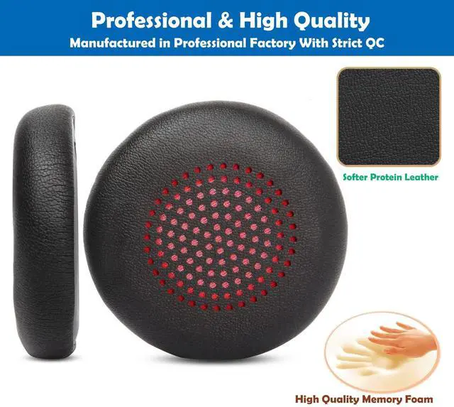 Alt view image 3 of 6 - Earpads Cushion Replacement Compatible with Poly Voyager 4310 UC/Voyager 4320 UC/Voyager Focus UC B825/Voyager Focus 2 UC USB-A/Plantronics Poly Blackwire 5220/5210/5200/7225 Headsets