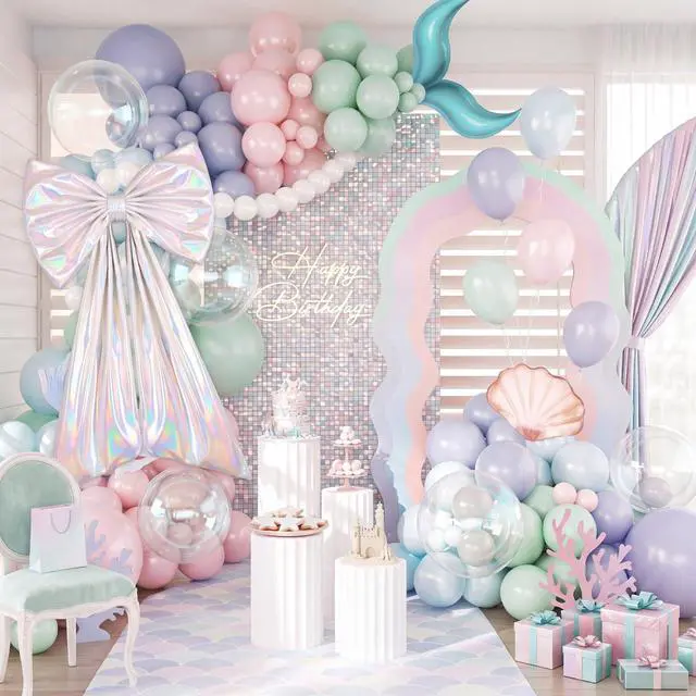 Alt view image 4 of 6 - Oversized Iridescent Bow Wall Decor Large Bow Decoration Party | Laser White 40x24 Inch Giant Bow for Bachelorette Bridal Shower Disco Coquette Y2K Birthday