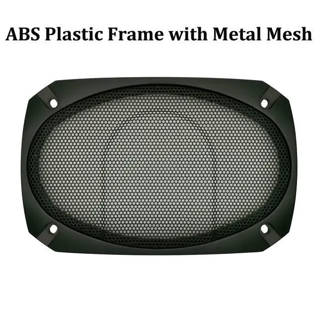 Alt view image 2 of 6 - 4x6 Inch Black 2Pcs Square Subwoofer Speaker Grill Covers | One Piece ABS Frame Metal Mesh Protector for Audio Speaker DIY