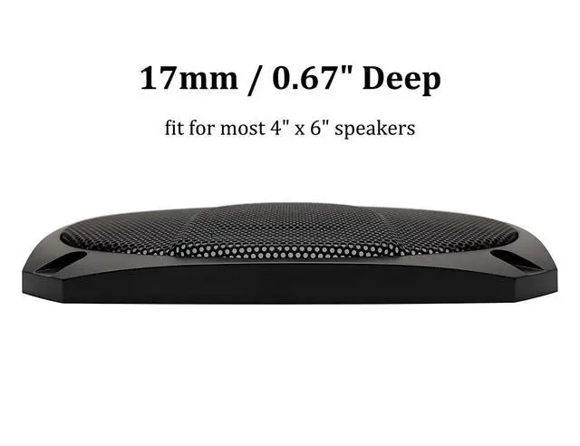 Alt view image 5 of 6 - 4x6 Inch Black 2Pcs Square Subwoofer Speaker Grill Covers | One Piece ABS Frame Metal Mesh Protector for Audio Speaker DIY