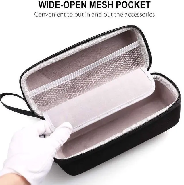 Alt view image 4 of 7 - Hard Case Fits for Bose SoundLink Mini/Mini 2 Bluetooth Speaker with Soft Silicone Cover Mesh Pocket for Accessories, Black