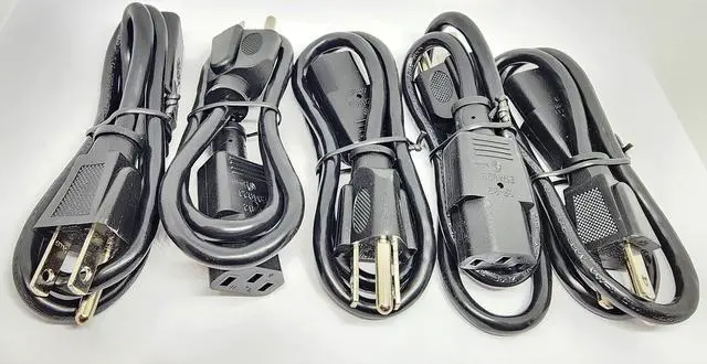 Main image of Connectors Pro 5-Pack 2' Universal Short Computer Power Cable Cord - 2 Feet IEC320 C13 to NEMA 5-15P, CSA UL RoHS