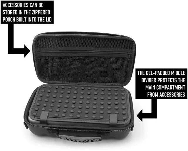 Alt view image 4 of 7 - Travel Case Compatible with Audio-technica AT-SB727 Portable Turntable Sound Burger Vinyl Record Player - Includes Carry Case Only with Handle and Shoulder Strap, Black