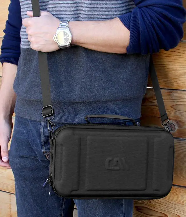 Alt view image 6 of 7 - Travel Case Compatible with Audio-technica AT-SB727 Portable Turntable Sound Burger Vinyl Record Player - Includes Carry Case Only with Handle and Shoulder Strap, Black