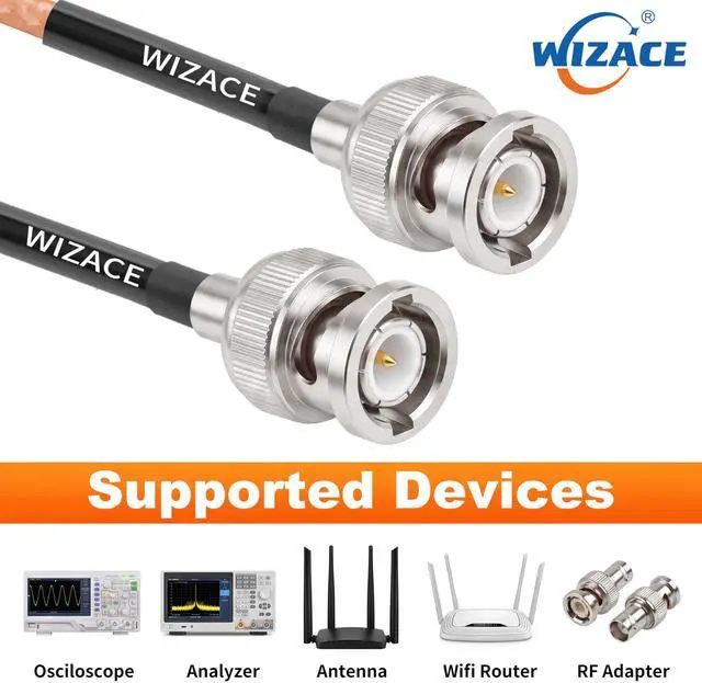 Alt view image 5 of 7 - 5ft BNC Male to Male Cable 2PCS, RG316 Low Loss BNC Male to Male Extension Coax Cable for Antenna Analyzer, CB Radio, Security CCTV Camera