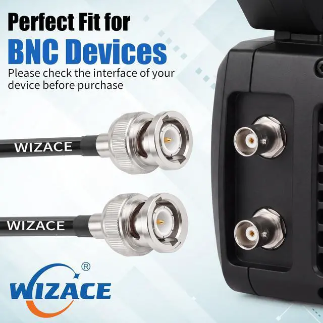 Alt view image 6 of 7 - 5ft BNC Male to Male Cable 2PCS, RG316 Low Loss BNC Male to Male Extension Coax Cable for Antenna Analyzer, CB Radio, Security CCTV Camera