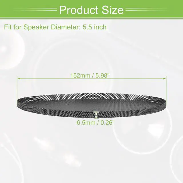 Alt view image 6 of 7 - Universal 5.5 Inch Speaker Grills Mesh for Audio Subwoofer Black | 152x6.5mm Grille without Frame, Pack of 2