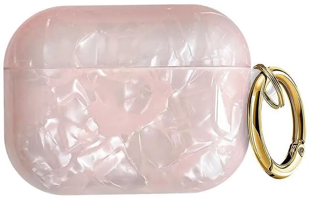 Main image of Compatible with AirPods Pro 3 (2025) Case Soft TPU with Cute Golden Keychain Cover Leopard Paint Case for Girls Women for Airpod Pro 3 - Pink