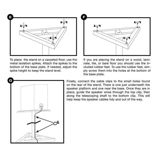 Alt view image 7 of 7 - (TM) Upgraded Height Adjustable Speaker Stands Mounts, Two in One Floor Stands, Heavy Duty Base and Extendable Tube with 44 LBS Capacity Per Stand, 27"-43" Height Adjustment