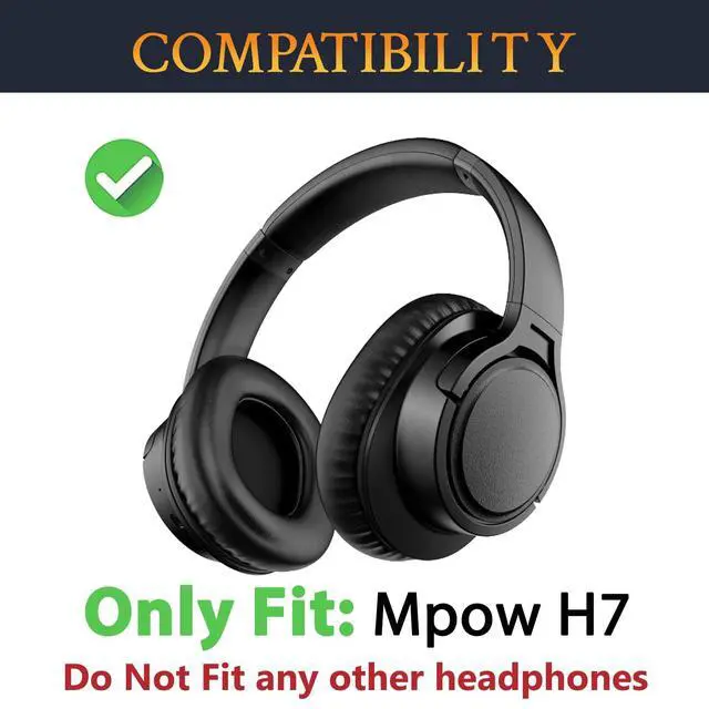Alt view image 2 of 7 - Cooling-Gel Replacement Earpads for Mpow H7 Bluetooth Headphones, Ear Pads Cushions with Ice Silk Fabric, Noise Isolation Foam - Black