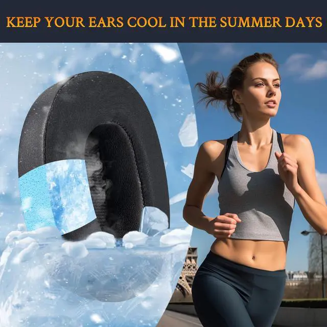 Alt view image 6 of 7 - Cooling-Gel Replacement Earpads for Mpow H7 Bluetooth Headphones, Ear Pads Cushions with Ice Silk Fabric, Noise Isolation Foam - Black