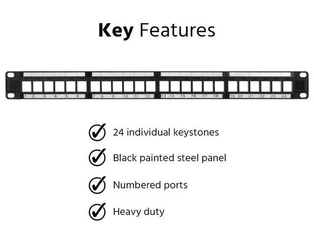 Alt view image 2 of 3 - Keystone Jack Panel, 24 ports