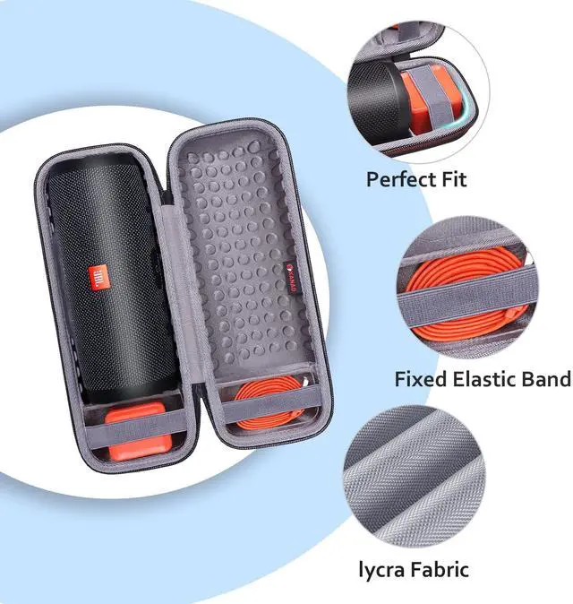 Alt view image 2 of 6 - Case for JBL Flip 4/3 or Flip Essential 2/1 or JBL Grip or Sonos Roam 2/1 Waterproof Portable Speaker, Gray