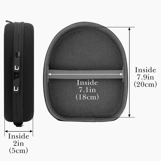 Alt view image 4 of 6 - Case for Bose QuietComfort Qc35, QC25, QC15, AE2 W, AE2i, AE2, SoundLink, SoundTrue Around-Ear Headphones II Black
