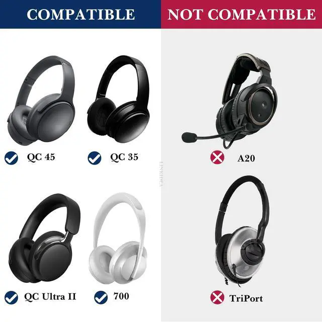 Alt view image 6 of 6 - Case for Bose QuietComfort Qc35, QC25, QC15, AE2 W, AE2i, AE2, SoundLink, SoundTrue Around-Ear Headphones II Black