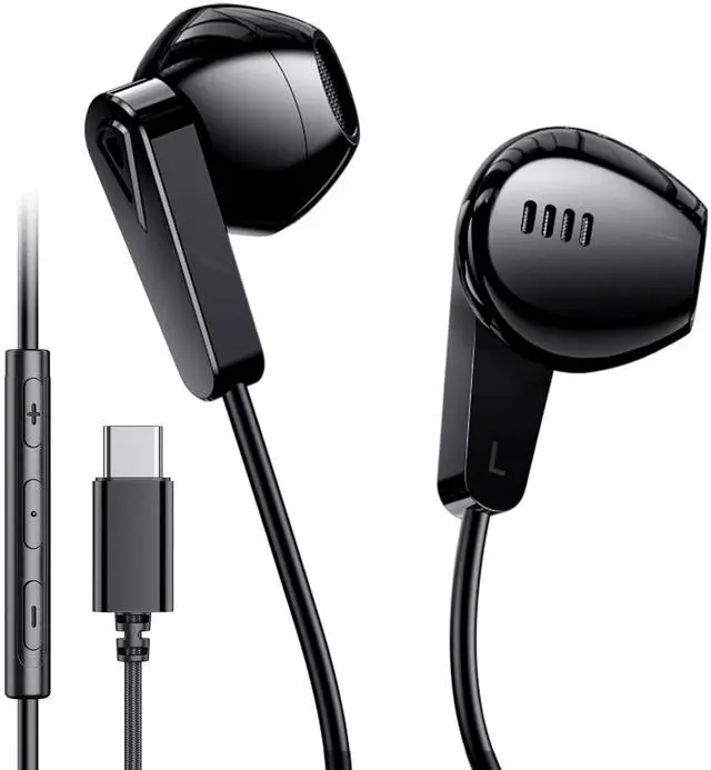 Main image of USB C Headphones for Samsung Galaxy s25 S24 S23 Ultra S22 Type C Headphones for iPhone 16 15 Pro Max Plus iPad Pro Pixel 8 Earphones with Microphone Volume Control Wired Earbuds Recording Music