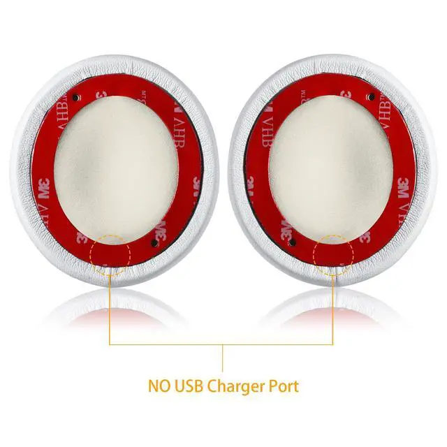 Alt view image 3 of 6 - Solo 2.0 Wired Replacement Earpads, Memory Foam Ear Cushion Cover for Beats Solo 2.0 Wired On Ear Headphones by Dr. Dre ONLY, (Does NOT FIT Solo 2.0/3.0 Wireless) (White)
