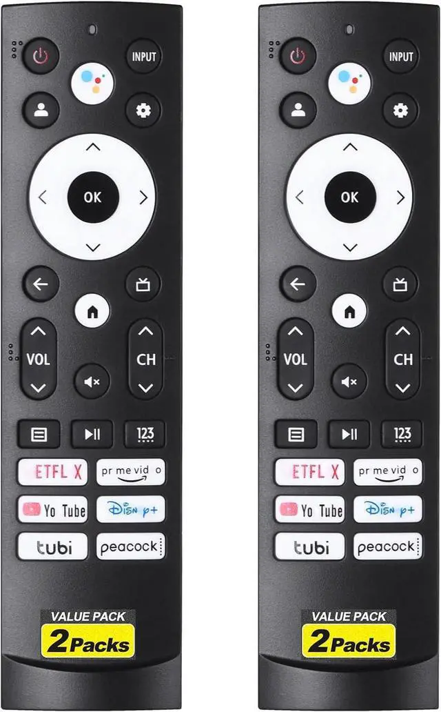 Main image of Pack of 2 for Hisense TV Remote Replacement, Compatible with Hisense Google UHD ULED QLED 4K Smart TVs