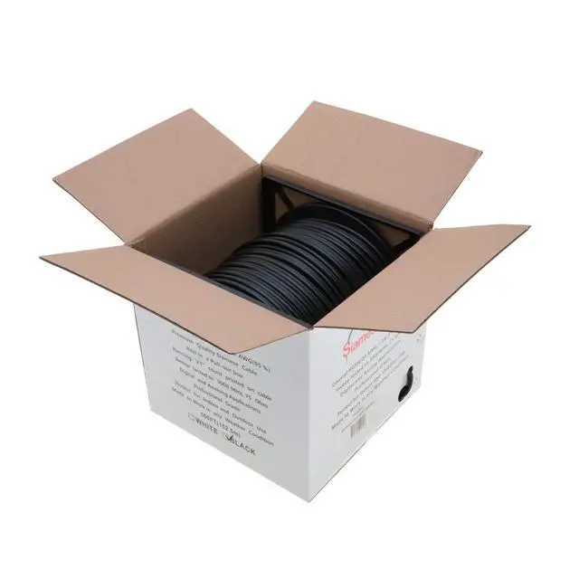 Alt view image 4 of 5 - 500ft RG59/U Siamese CCTV Cable 20AWG Coaxial + 18/2 Power Conductors, 95% Shielded Bulk Cable for Analog Security Camera Installations, Black