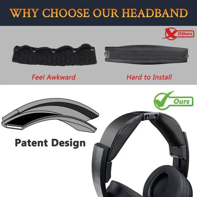 Alt view image 3 of 4 - Headband for Sony MDR-RF985R/RF865R/RF6500 Headphones, Replacement Headstrap Pad Repair Part - Black