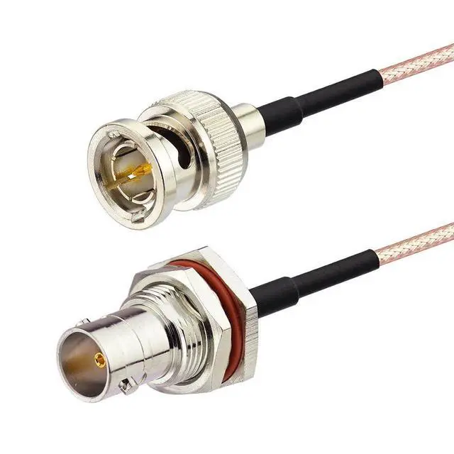 Alt view image 2 of 6 - SDI Cable 3ft 2-Pack 75 Ohm BNC Male to BNC Female Bulkhead Cable | Thin RG179 SDI Video Cables Flexible for HD-SDI 3G-SDI Camera Monitor Converter CCTV Broadcast Recorder