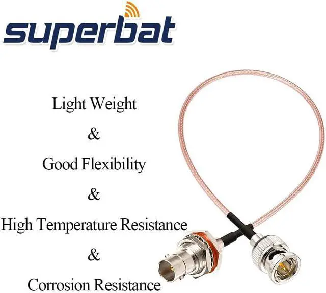 Alt view image 3 of 6 - SDI Cable 3ft 2-Pack 75 Ohm BNC Male to BNC Female Bulkhead Cable | Thin RG179 SDI Video Cables Flexible for HD-SDI 3G-SDI Camera Monitor Converter CCTV Broadcast Recorder