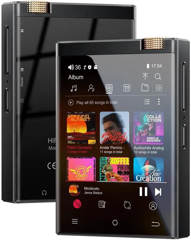 Main image of HiFi MP3 Player with Bluetooth and WiFi, Lossless DSD High-Resolution Digital Audio Music Player, High-Resolution Portable Audio Player with 64GB Card, Supports up to 1TB