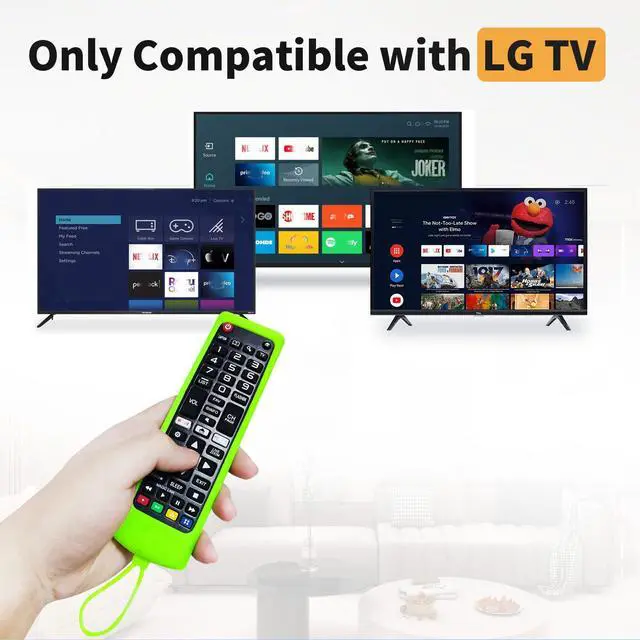 Alt view image 2 of 7 - (Pack of 3) Replacement Remote Fit LG TV Remote with Anti-Lost Glow Protective Silicone Cover & Hook, Universal for LG All Smart LCD LED HDTV UHD OLED 3D 4K TVs(Purple&Green&Light Pink)