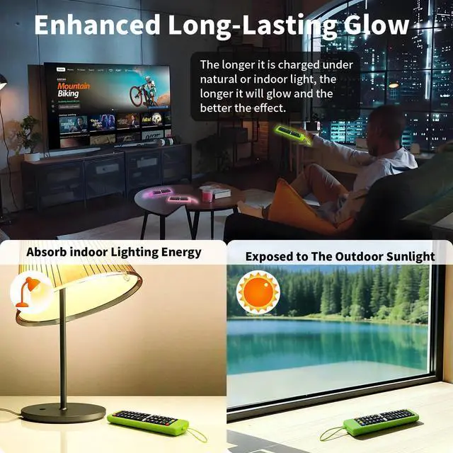 Alt view image 4 of 7 - (Pack of 3) Replacement Remote Fit LG TV Remote with Anti-Lost Glow Protective Silicone Cover & Hook, Universal for LG All Smart LCD LED HDTV UHD OLED 3D 4K TVs(Purple&Green&Light Pink)
