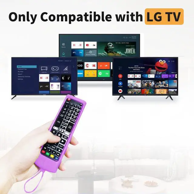 Alt view image 2 of 7 - (Pack of 3) Replacement Remote Fit LG TV Remote with Anti-Lost Glow Protective Silicone Cover & Hook, Universal for LG All Smart LCD LED HDTV UHD OLED 3D 4K TVs(Orange&Yellow&Purple)