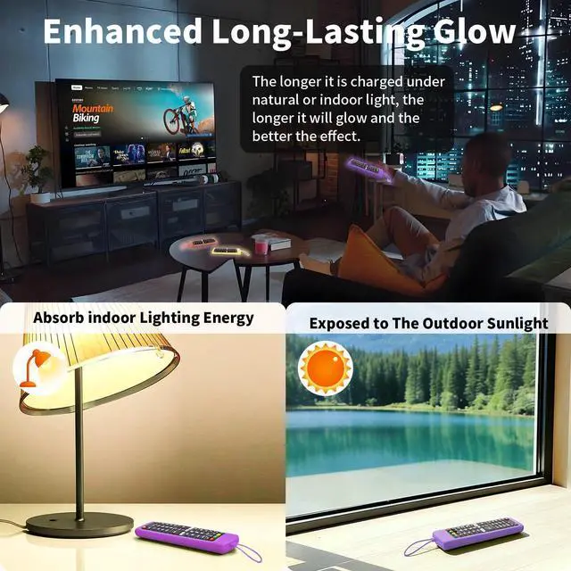 Alt view image 4 of 7 - (Pack of 3) Replacement Remote Fit LG TV Remote with Anti-Lost Glow Protective Silicone Cover & Hook, Universal for LG All Smart LCD LED HDTV UHD OLED 3D 4K TVs(Orange&Yellow&Purple)