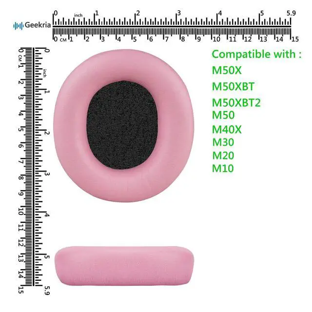Alt view image 6 of 6 - NOVA Replacement Ear Pads Compatible with Audio Technica ATH-M50X, M50XBT, M50XBT2, M50x ENSO, M50, M40X, M30, M20, M10 Headphones, Repair Parts (Pink)