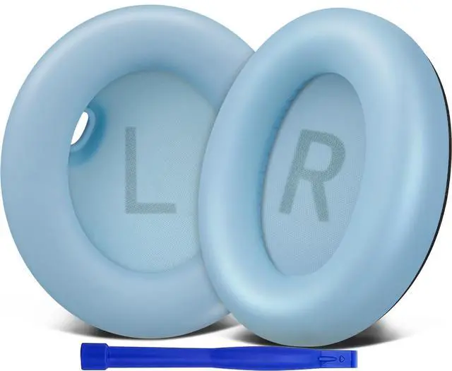 Main image of Earpads Replacement for Anker Soundcore Space One (S1) Headphones, Not for Space One Pro, Ear Pads Cushions with Softer Protein Leather, Noise Isolation Foam - Crystal Blue