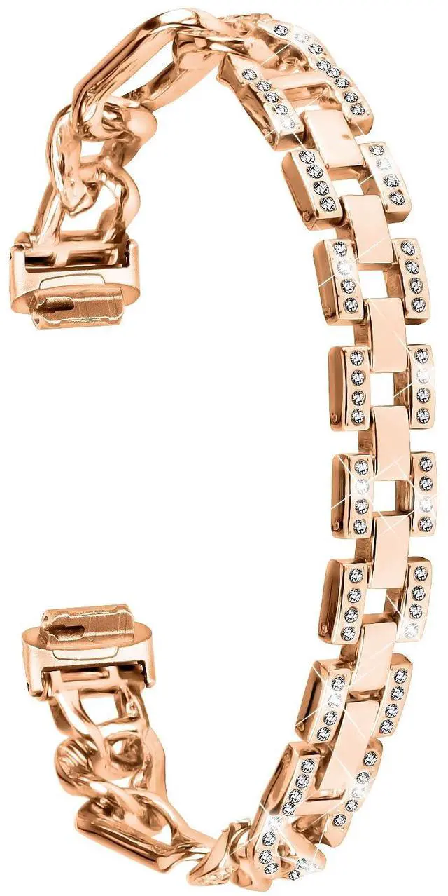 Alt view image 3 of 7 - Bling Metal Band Compatible with Fitbit Inspire 3, Luxury Stainless Steel Dressy Replacement Bracelet Strap, Adjustable Jewelry Wristband