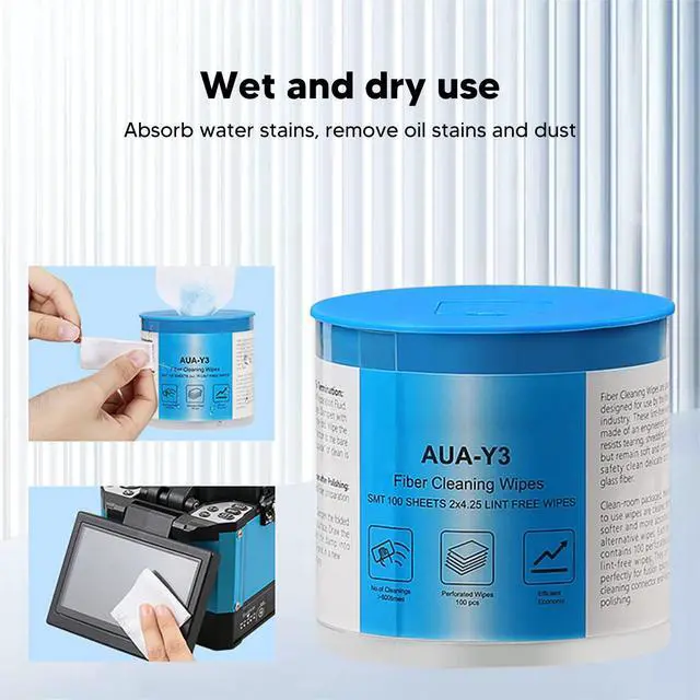 Alt view image 2 of 7 - 180 Pieces Fiber Optic Cleaning Wipes, Optical Optic Cable Cleaning Tool, Optic Endface Cable End Connector Cleaning Paper for Precise Instruments