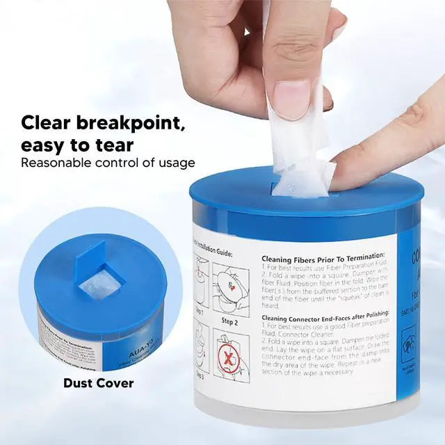 Alt view image 4 of 7 - 180 Pieces Fiber Optic Cleaning Wipes, Optical Optic Cable Cleaning Tool, Optic Endface Cable End Connector Cleaning Paper for Precise Instruments