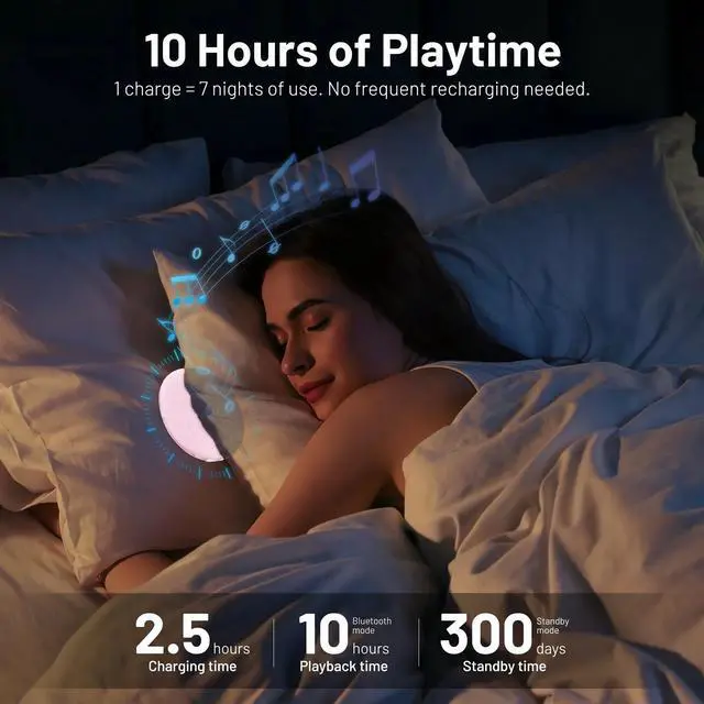 Alt view image 2 of 6 - Pillow Speaker for Sleeping, Ultra-Thin Portable Sleep Speaker Under Pillow Bluetooth 6.0, Private Sound Ear Friendly Speaker for Bed, Not Disturb Partner for Side Sleepers Travel Pink