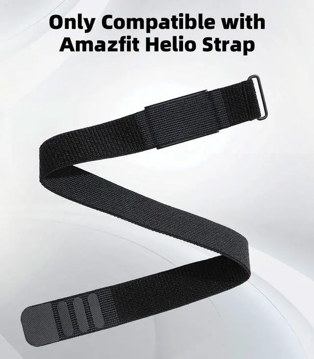 Alt view image 2 of 7 - Nylon Loop Compatible with Amazfit Helio Strap Band, Soft Bicep Band Breathable Sport Wristband, Hook & Loop Armband with Top Cover Design