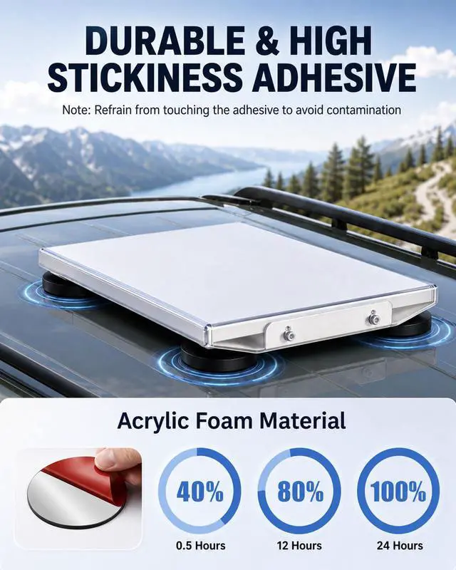 Alt view image 3 of 7 - Adhesive Metal Discs 4PCS for Starlink Mini & Gen 3 | Magnetic Mount Plates for Car Truck RV SUV Aluminum/Glass Cab Roof, Starlink Mounting Accessory for Satellite Dish