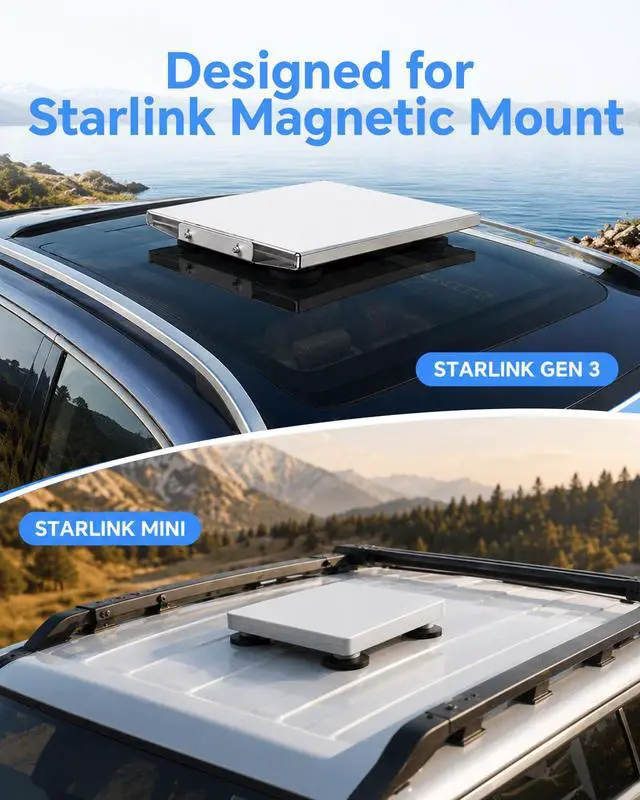 Alt view image 6 of 7 - Adhesive Metal Discs 4PCS for Starlink Mini & Gen 3 | Magnetic Mount Plates for Car Truck RV SUV Aluminum/Glass Cab Roof, Starlink Mounting Accessory for Satellite Dish