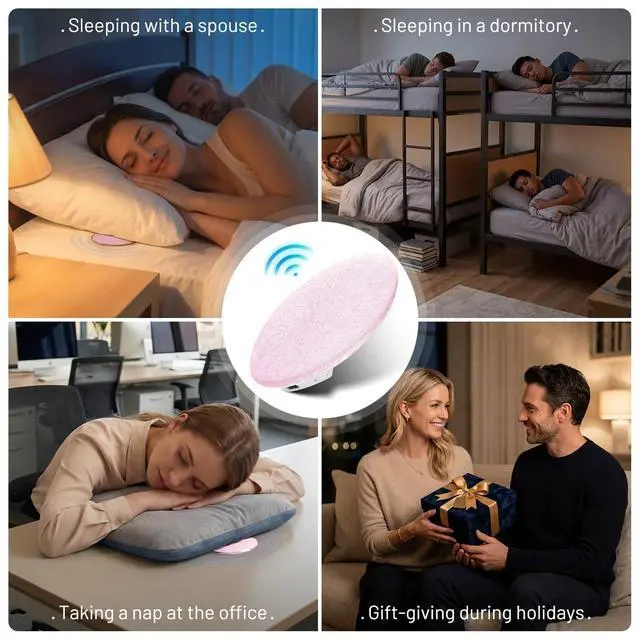 Alt view image 6 of 6 - Pillow Speaker for Sleeping, Ultra-Thin Portable Sleep Speaker Under Pillow Bluetooth 6.0, Private Sound Ear Friendly Speaker for Bed, Not Disturb Partner for Side Sleepers Travel Pink